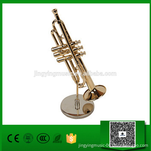 12cm Mini trumpet model instrument ornaments, Miniature Brass Wind Musical Instruments model, Birthday/Christmas gift